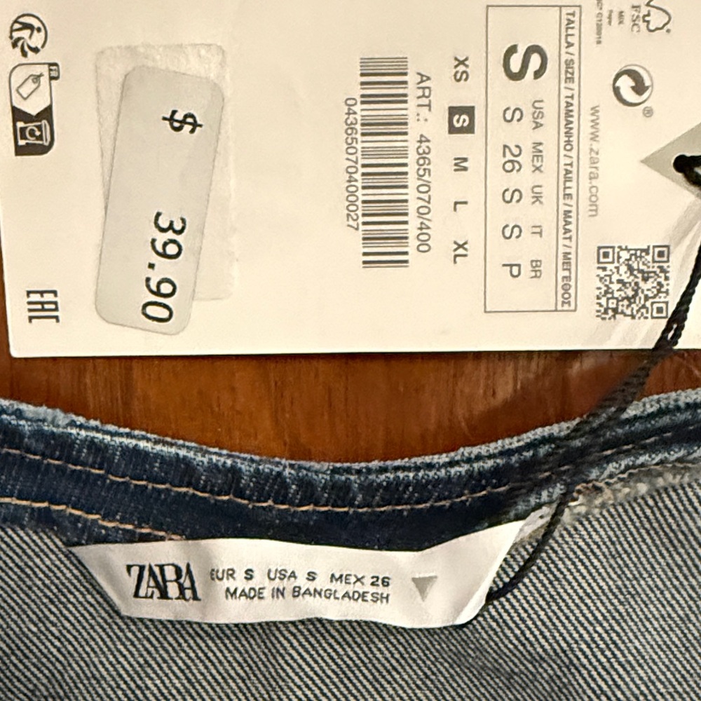 Zara Blue Denim Top - Picture 2 of 5